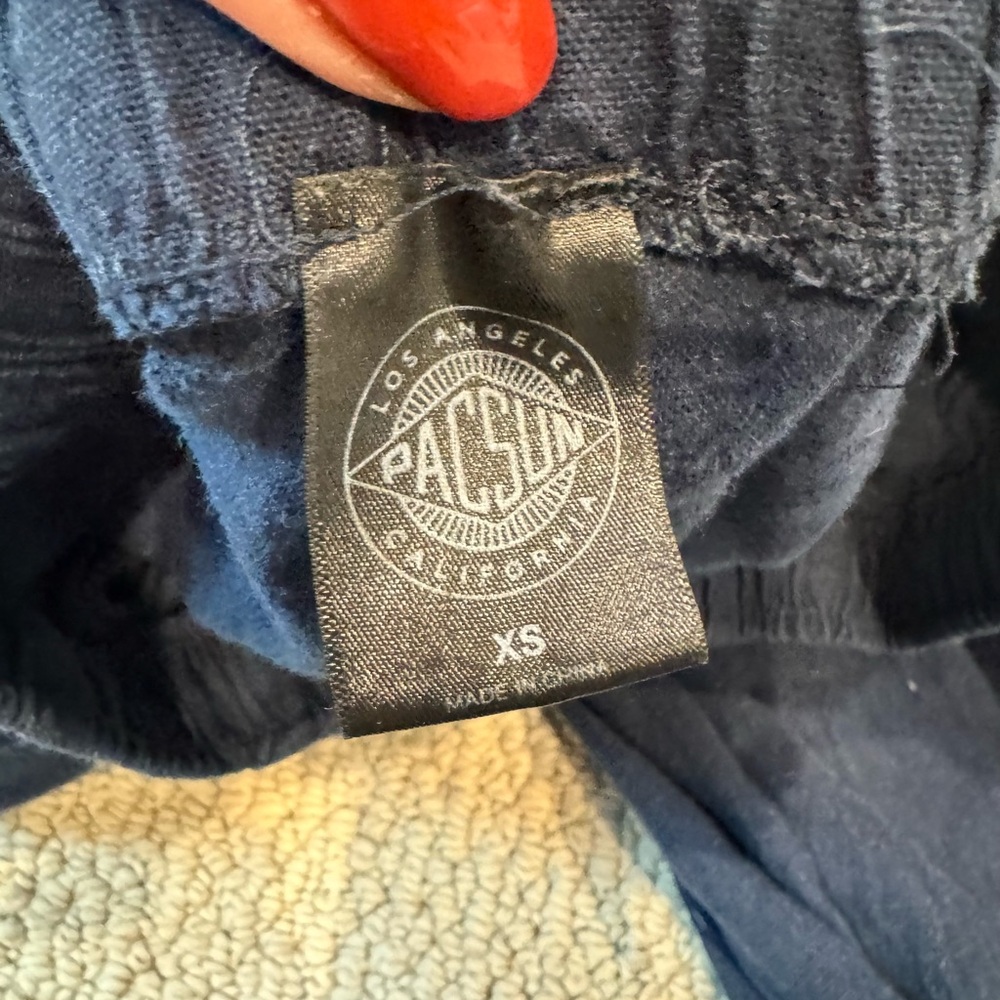 PacSun Navy Linen pull-on pants size xs - Picture 3 of 4